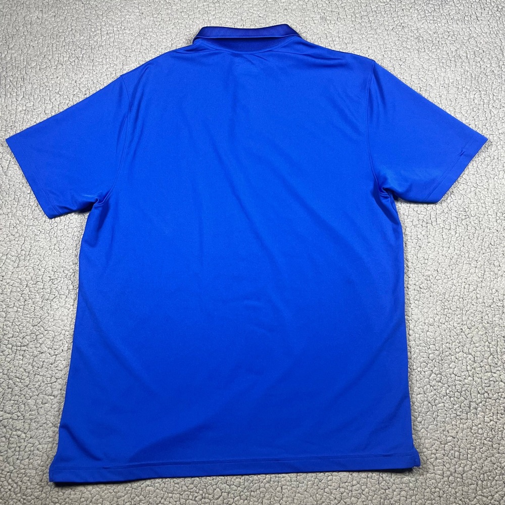 Under Armour Mens HeatGear Polo Shirt Blue Orange Logo Loose Fit XL 6462 - Picture 3 of 9